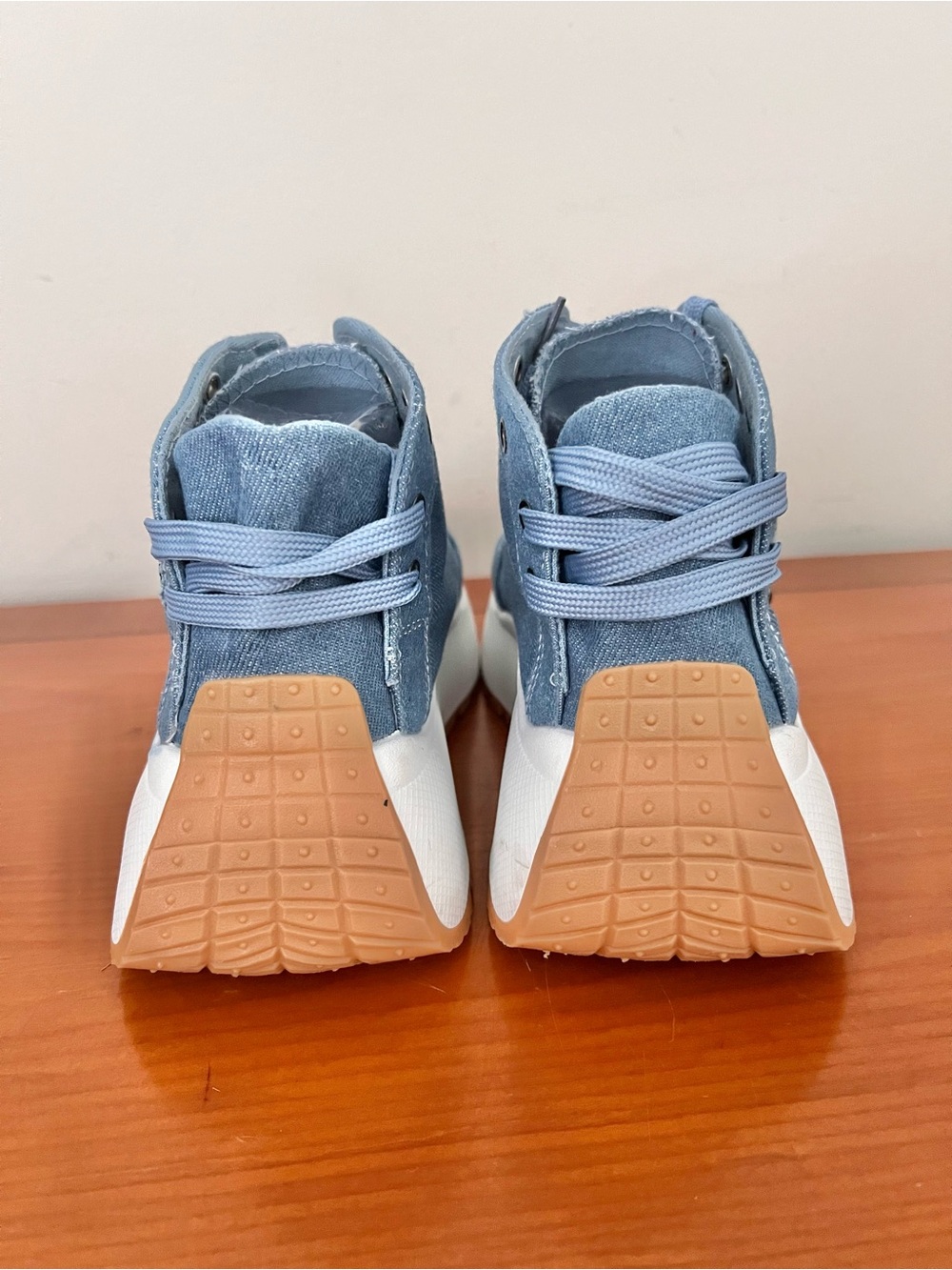 Women’s Canvas Platform Sneakers High Top Denim Shoes Size 38 - Picture 6 of 7